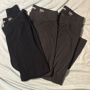 Sonoma Womens Charcoal and Black Leggings. 3 pairs all size large